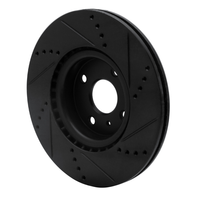 Fiat 124 Spider Brake Rotor (1) - Front Left - R1 Concepts - Drilled & Slotted - Black - `16-`25